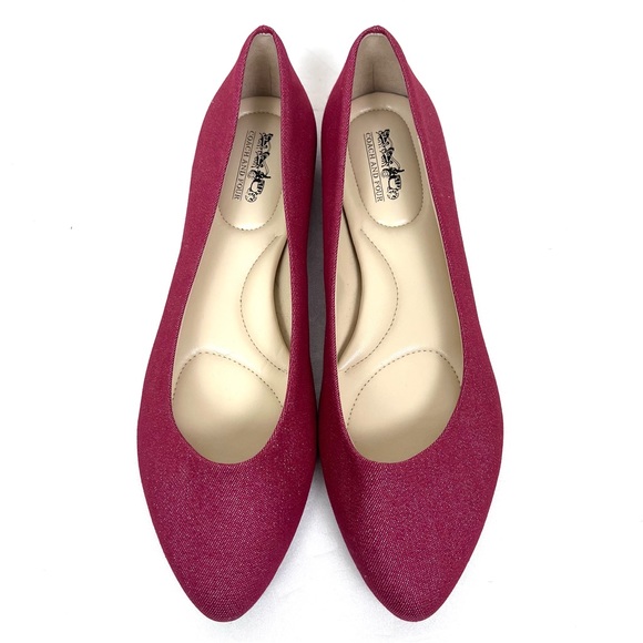 Coach and Four Shoes Coach And Four Red Shimmer Denim Ballet Flats